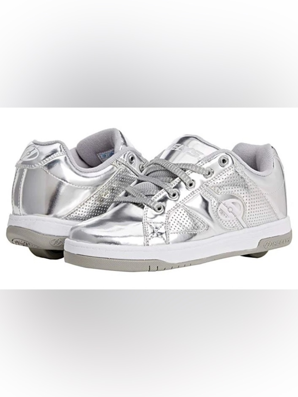 Heelys Silver Chrome Metallic Kids Sneakers: Youth 3